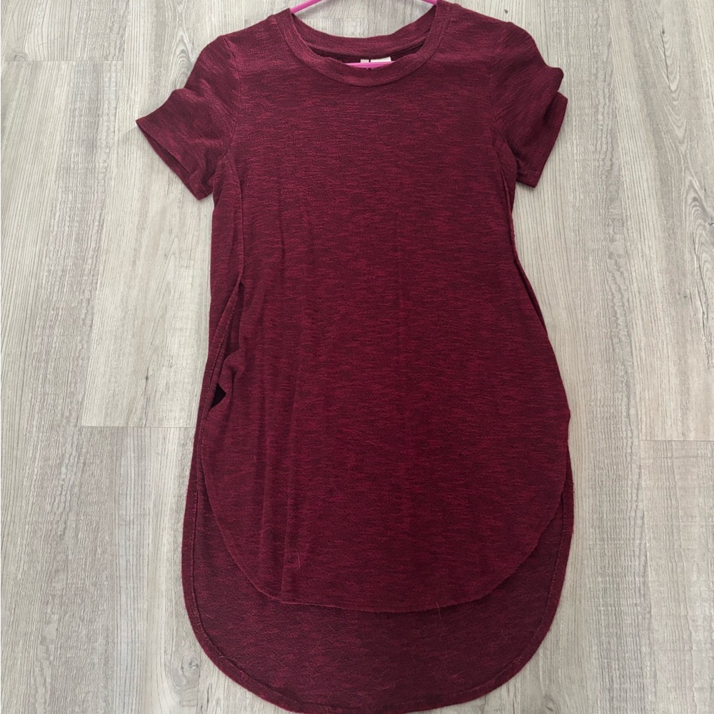 Crimson red shirt dress